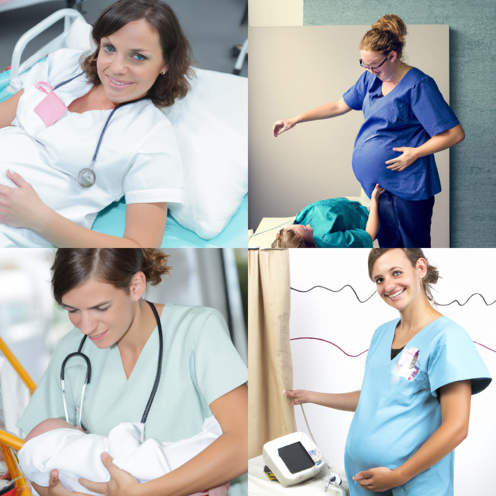 Pregnant Nurse in Labor: A WLOP-Inspired Portrait