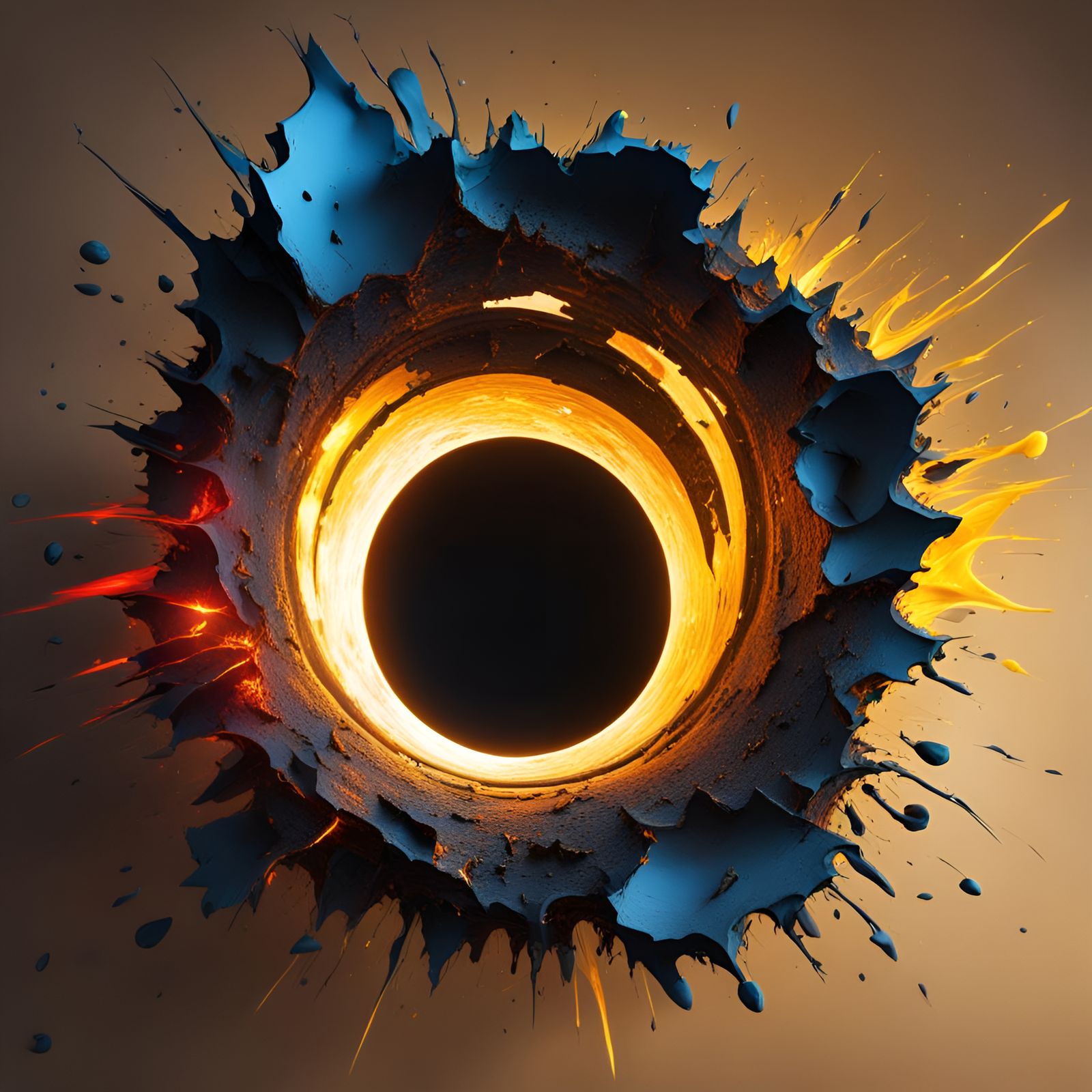 Abstract Light Hole in Hyperrealistic Splash Art