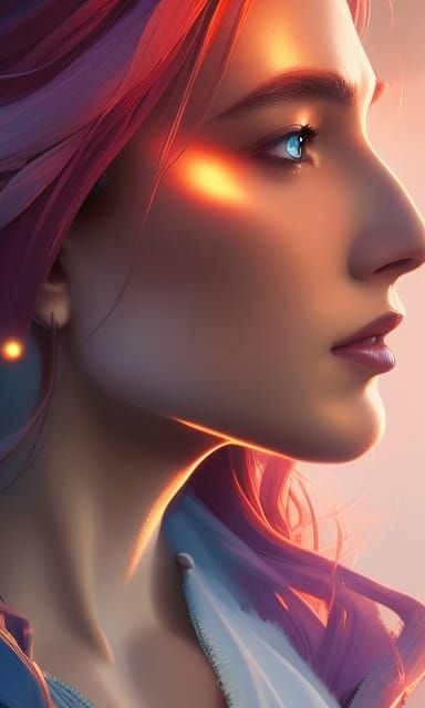 Man Looking Upwards in Awestruck Animated Style