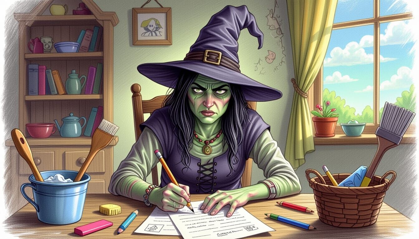 Character Cursed by Witch to Do Perfect Chores
