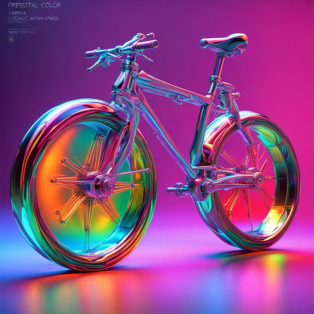 Neon Liquid Crystal Bicycle with Cyberpunk Fractals