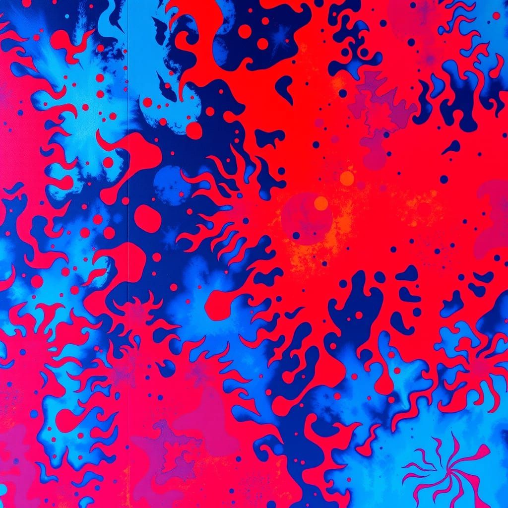 Abstract Double Exposure in Vibrant Expressionist Style