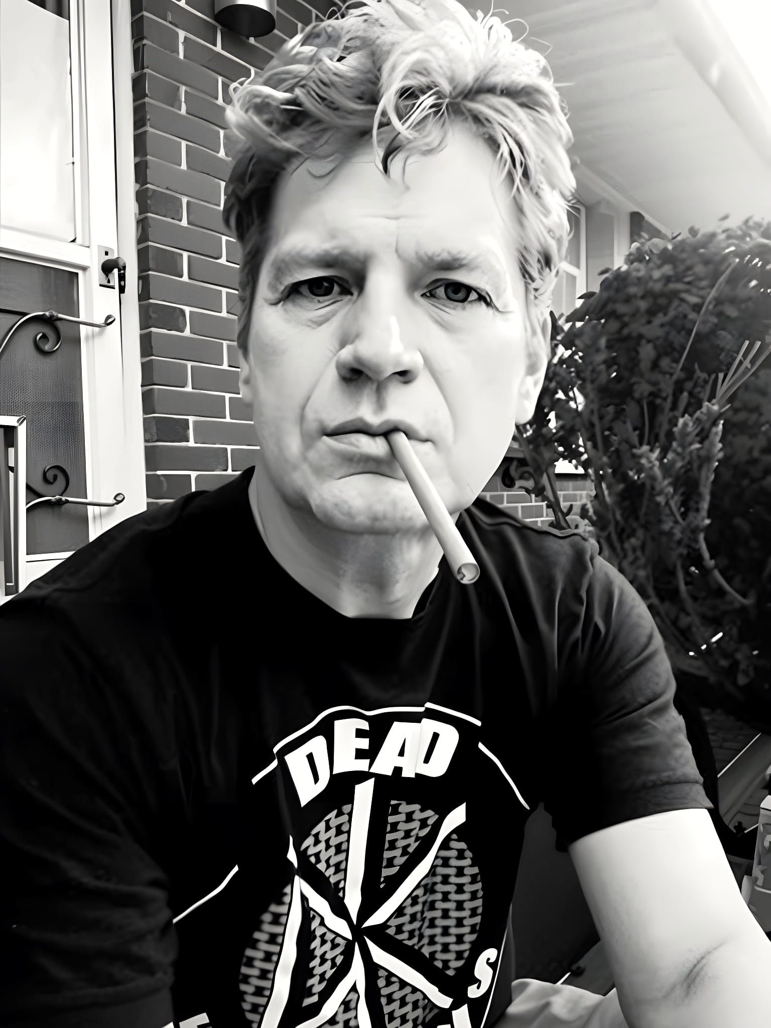 Man with Cigarillo in Detailed Matte Painting Style