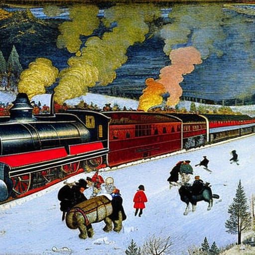 Winter Sledges and Steam, Renaissance and Expressionist Styl...