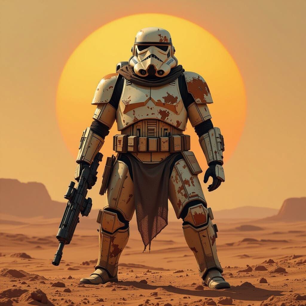 Star Wars Tank Trooper on Sun-Scorched Battlefield