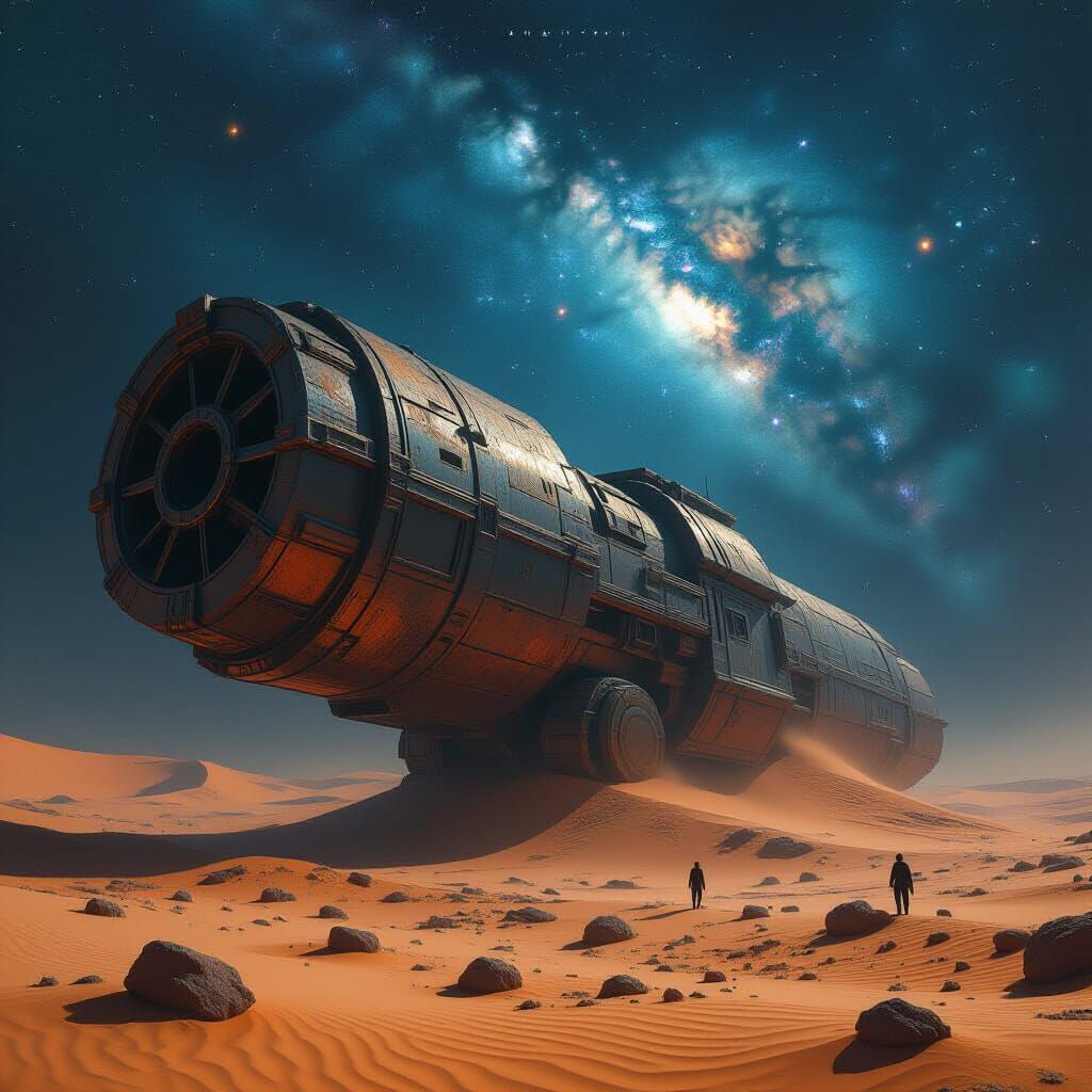 Colossal Ancient Machine on Alien Desert Planet