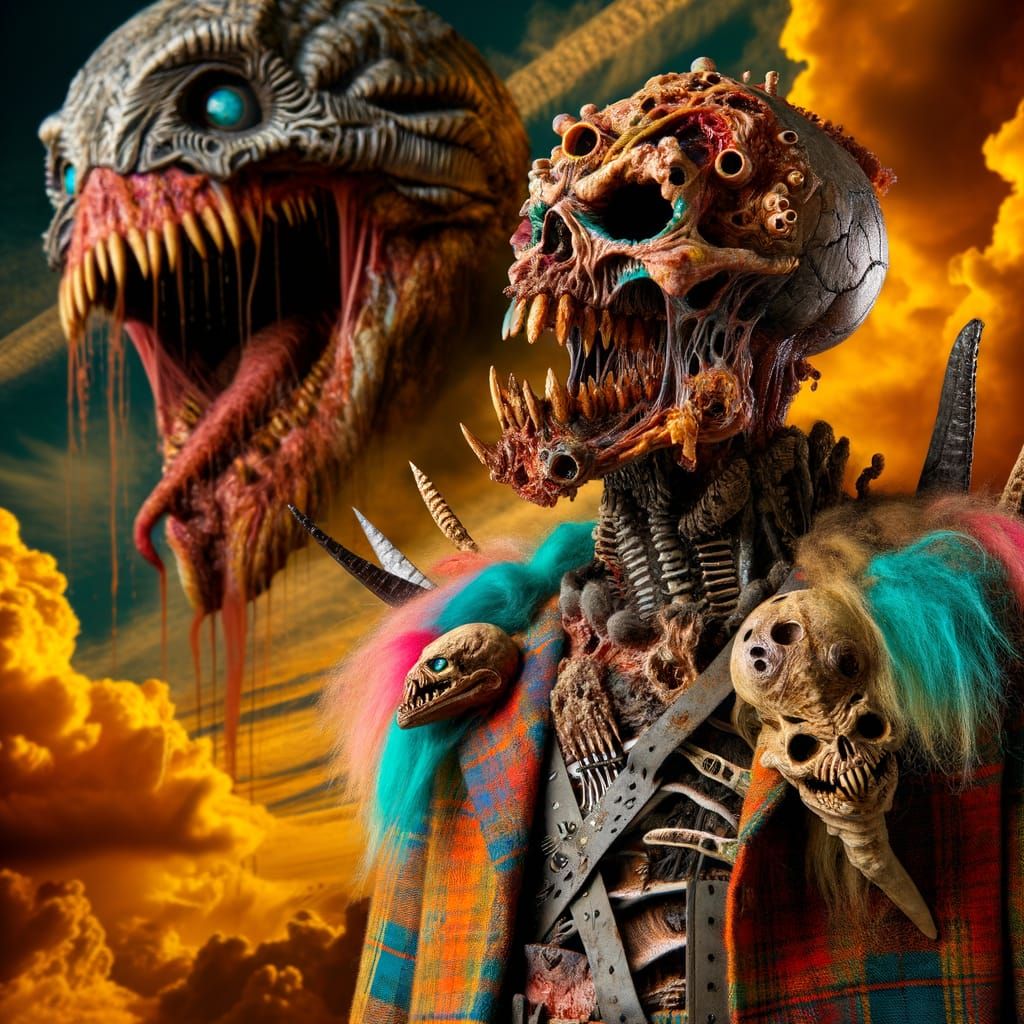 Aberrant Monstrosity in Cyberpunk Horror Scene