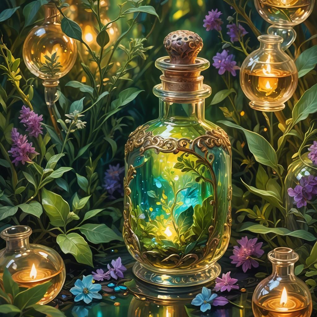 Glowing Potion of Vitality in Oil Painting Style