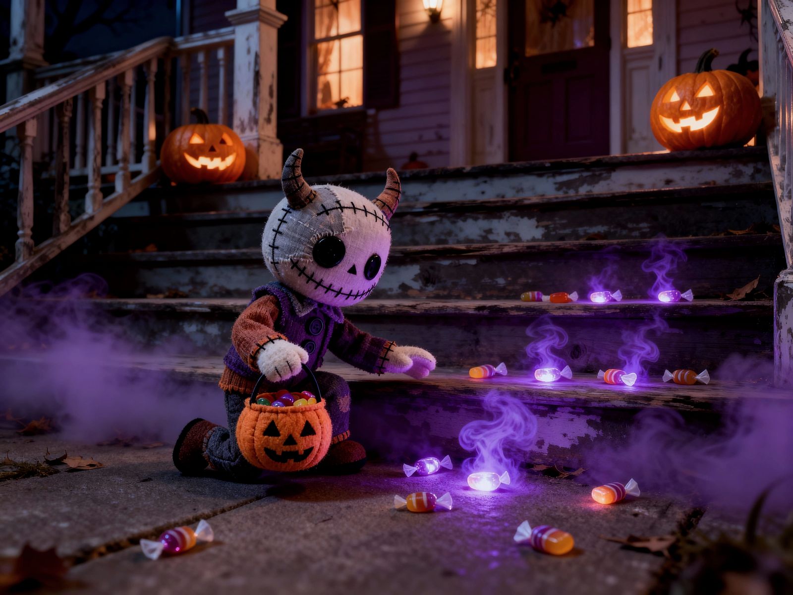 Spooky Victorian Porch with Magical Candy