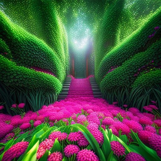 Vibrant First-Person View of the Infinite Garden
