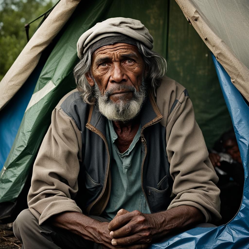 Homeless Man's Dream: A Detailed Color Portrait