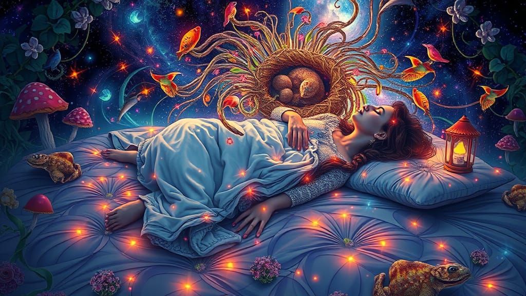 Surreal Dreamscape with Glowing Aura