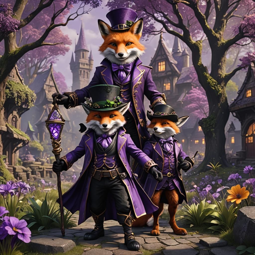 Fox in Leprechaun Attire: Fantasy Concept Art