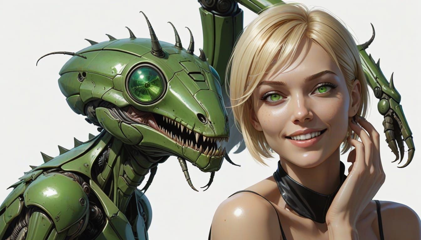 Pixie Woman and Giant Praying Mantis