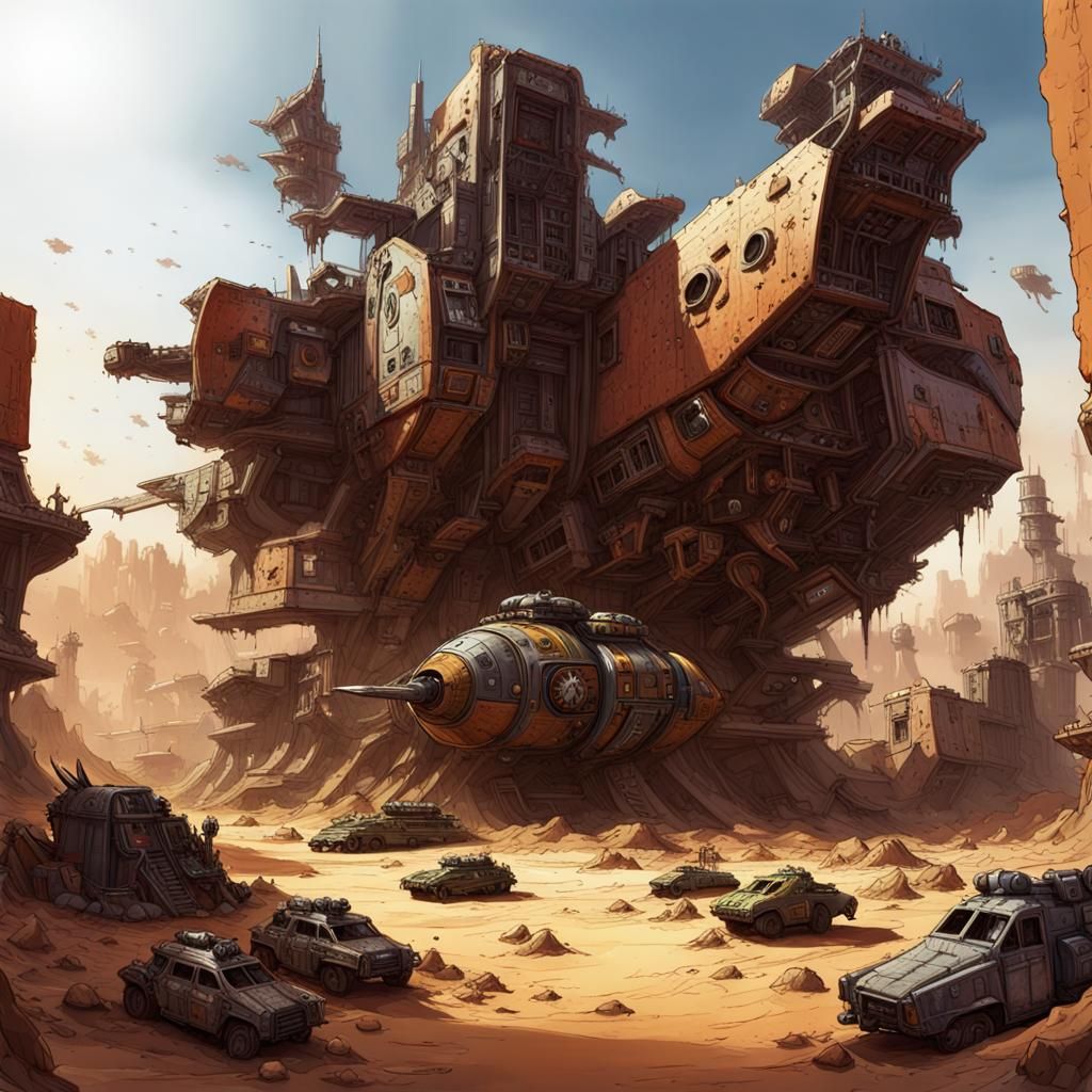 Warhammer 40K Ork City on Desert World