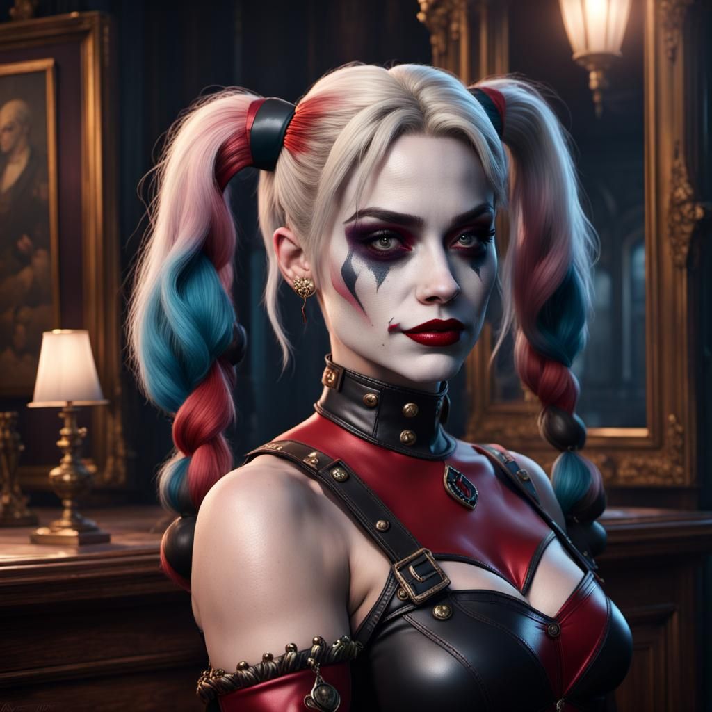 Harley Quinn in Bridgerton, Detailed Matte Painting
