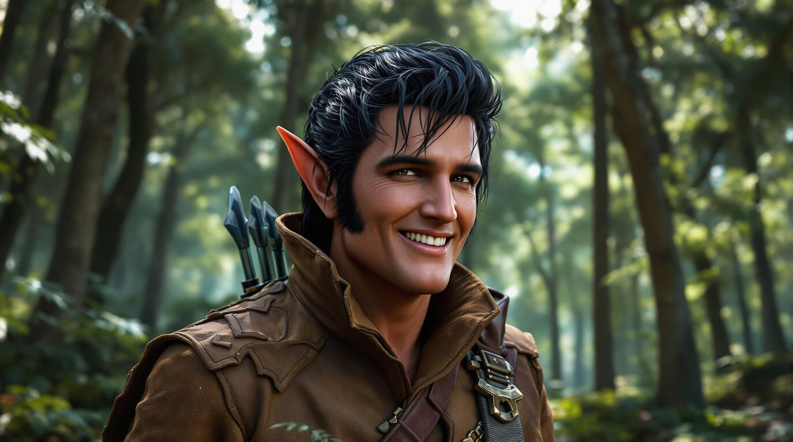Elvis as Elf Archer in Hyper-Realistic 3D