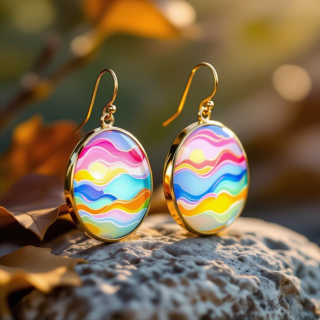 Luminous Nacre Earrings in Metamodern Style