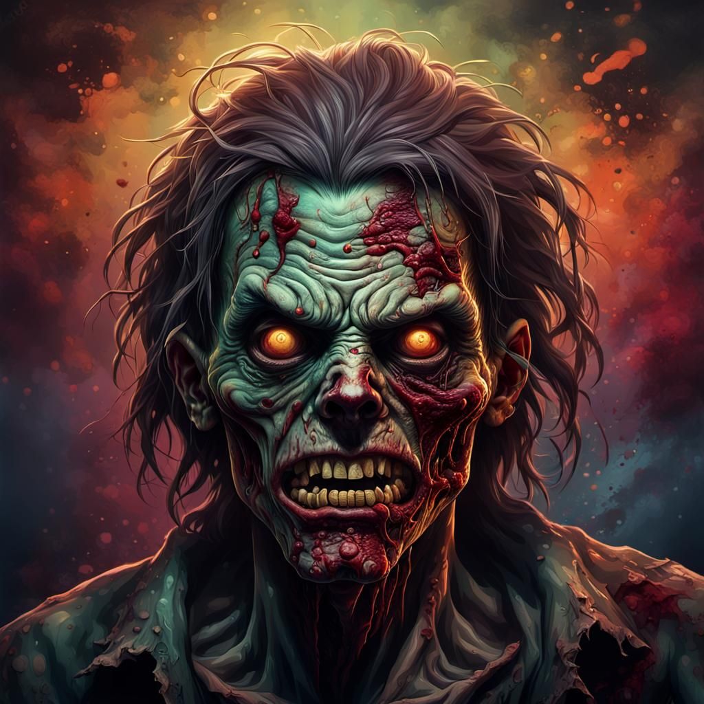 Terrifying Zombie Horror Concept Art in 8k