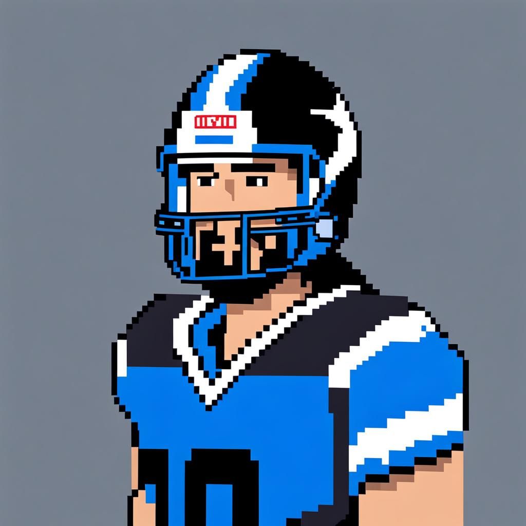 8-bit Football Player Pixel Art Illustration