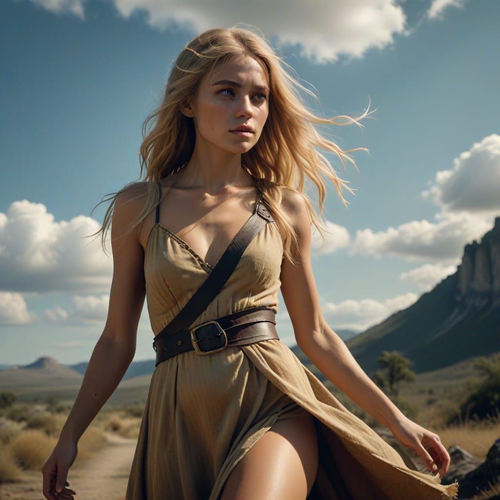 Troll Enthralled by Beautiful Woman: Cinematic Still