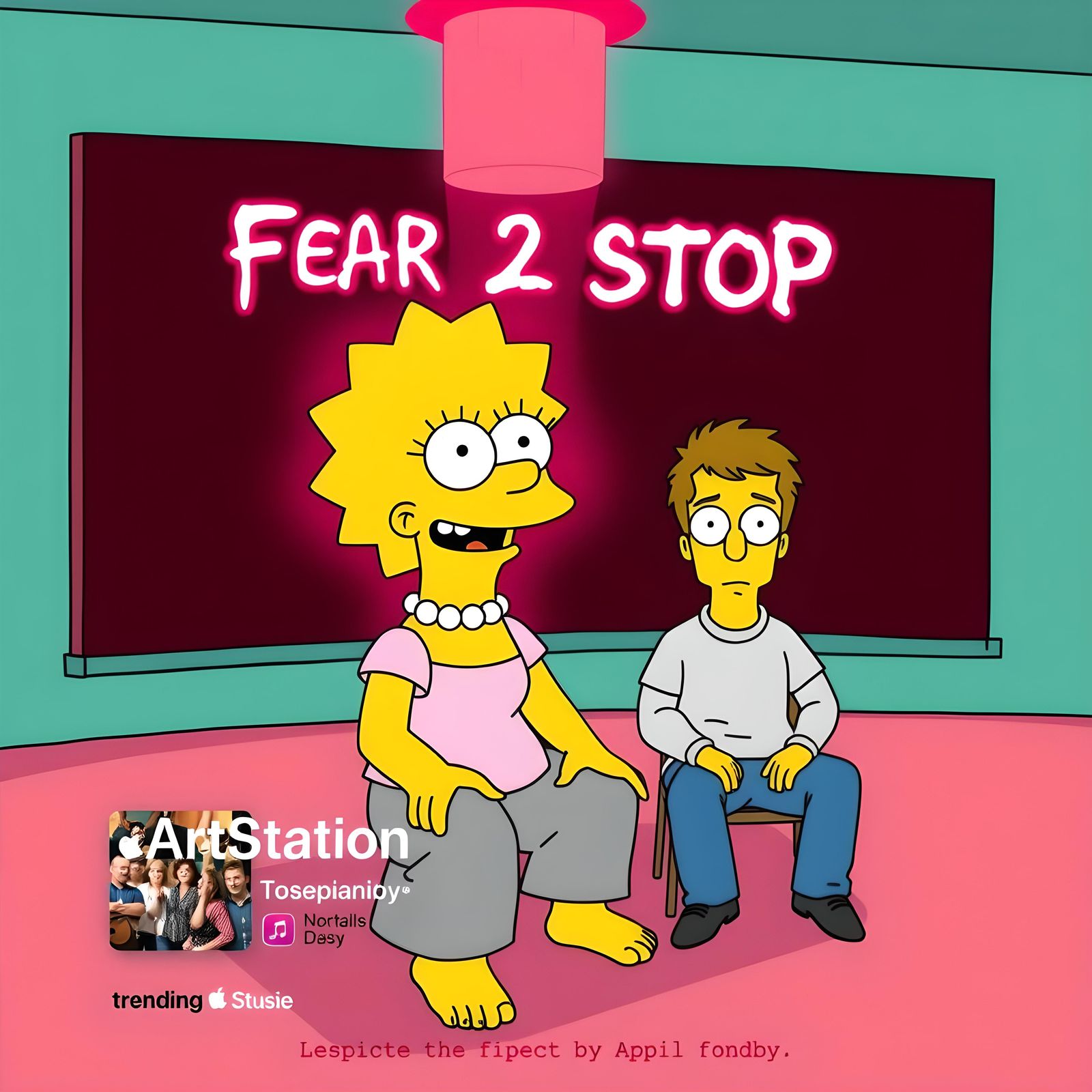 Lisa Simpson Streaming Indie Band, Artstation Style