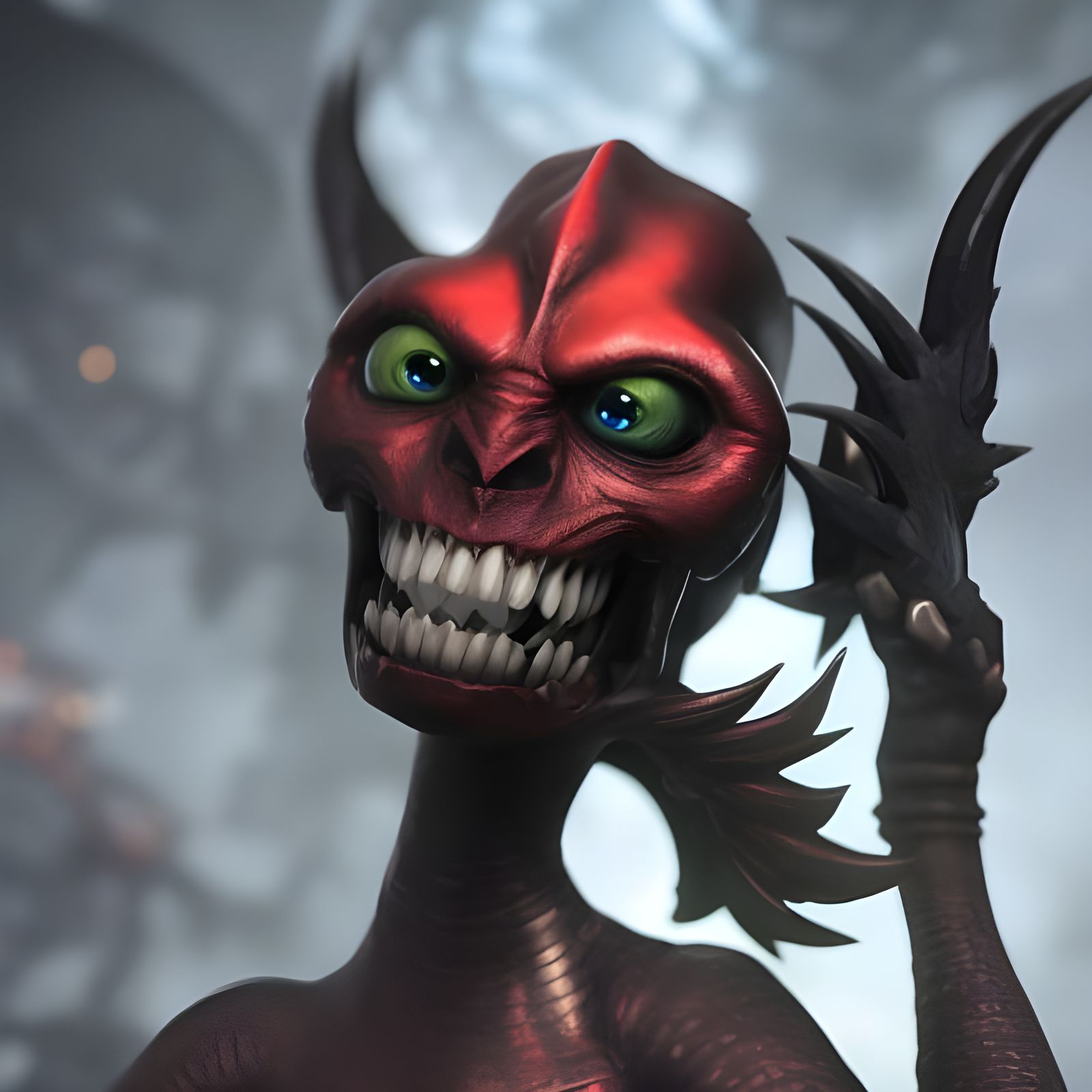 Cartoon Aliens Rendered as Oil Painting