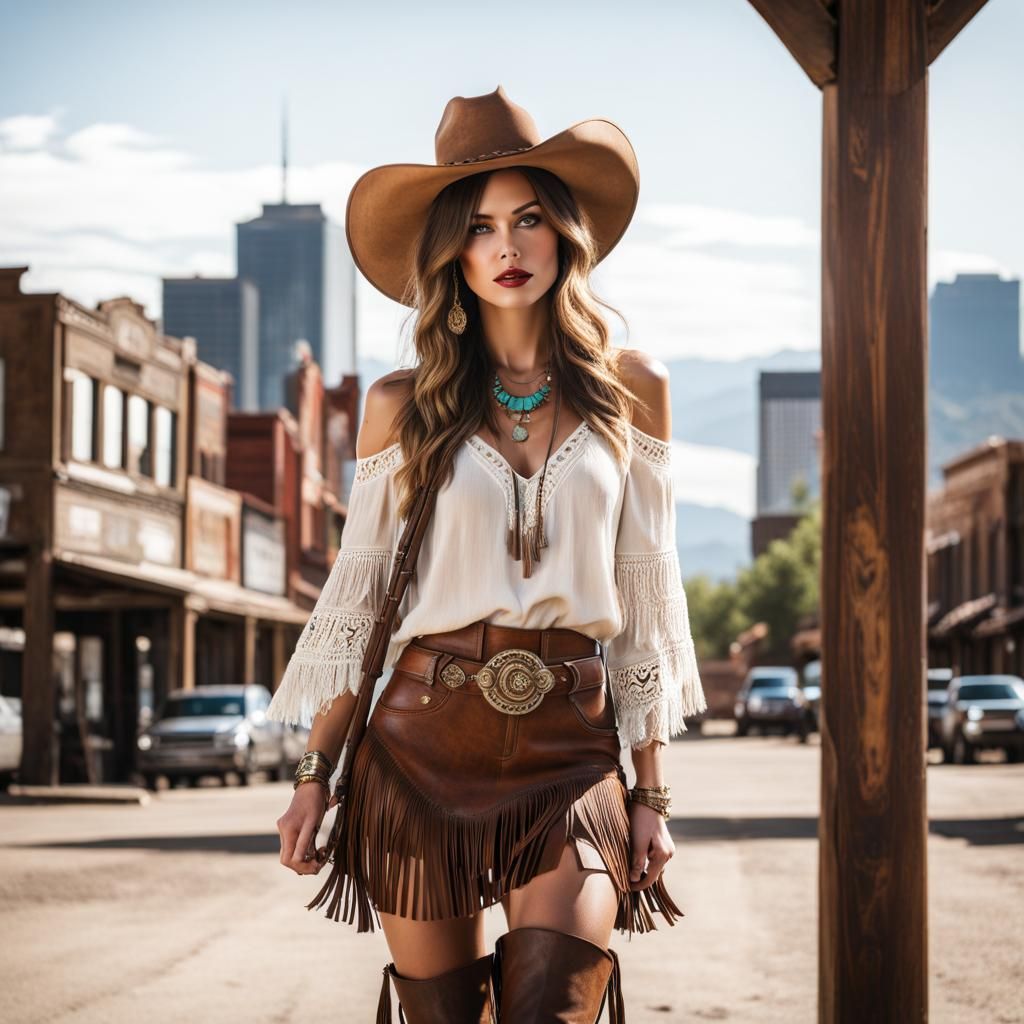 Boho Cowgirl in High Resolution