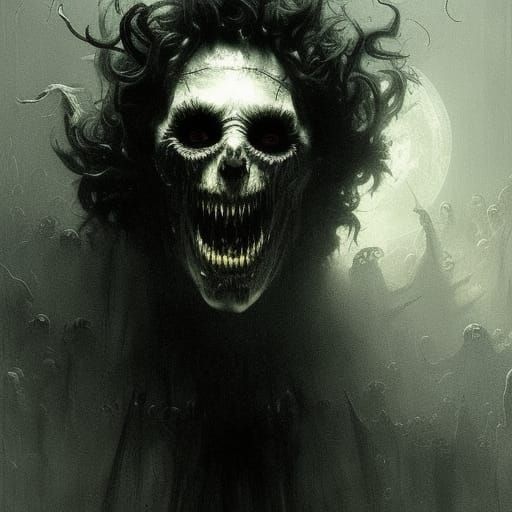 Tormented Smile: A Psychopathic Horror Illustration