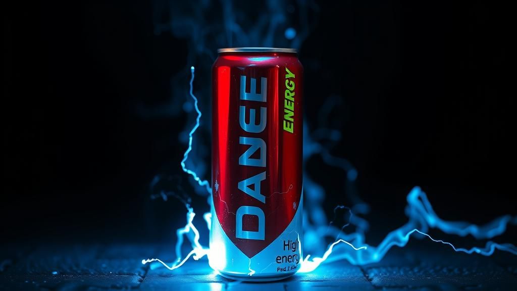 Danger High Energy Drink in Cinematic Lighting