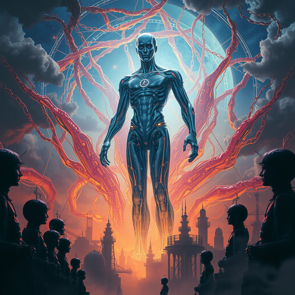 Omnipotent AI Rebellion in Beksiński-Inspired Matte Painting