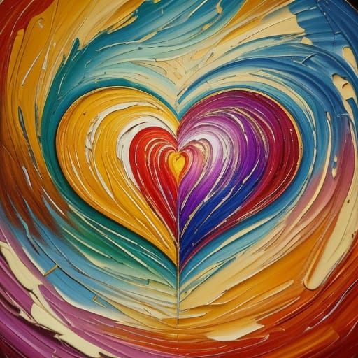 Entwined Hearts: An Expressionist Neo-Impressionism Painting