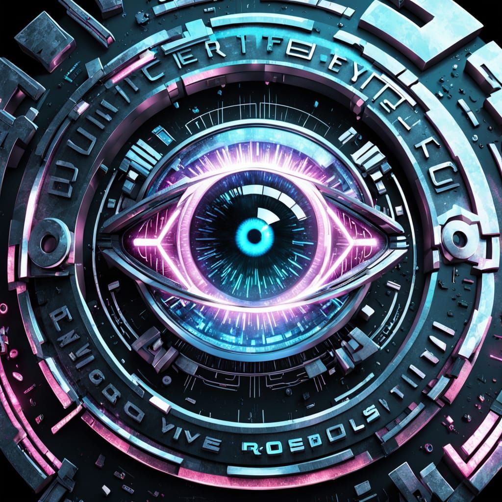 Sleek Chrome Typography in Futuristic Neon