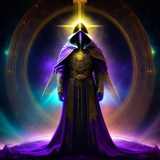 Divine Being in Cosmic Starscape: Ethereal Digital Painting