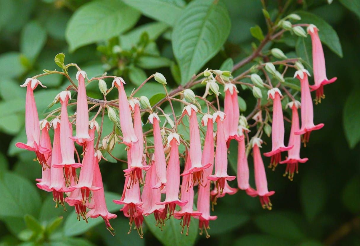 Flower cluster of Cape Fuchsia 'Sunshine' (Phygelius x rectus)