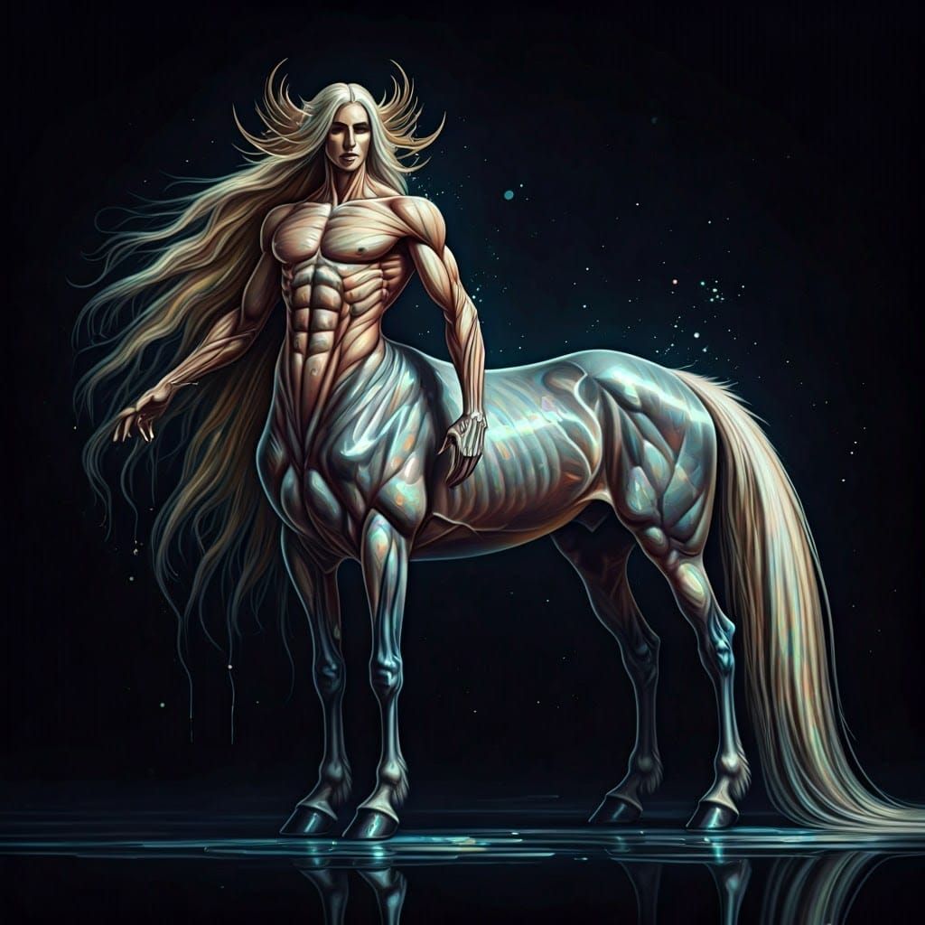 Majestic Centaur with Watercolor and Ink Details