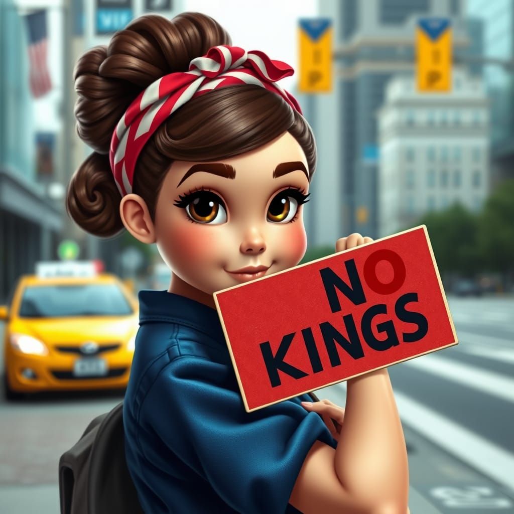 Adorable Rosie the Riveter Protest in City