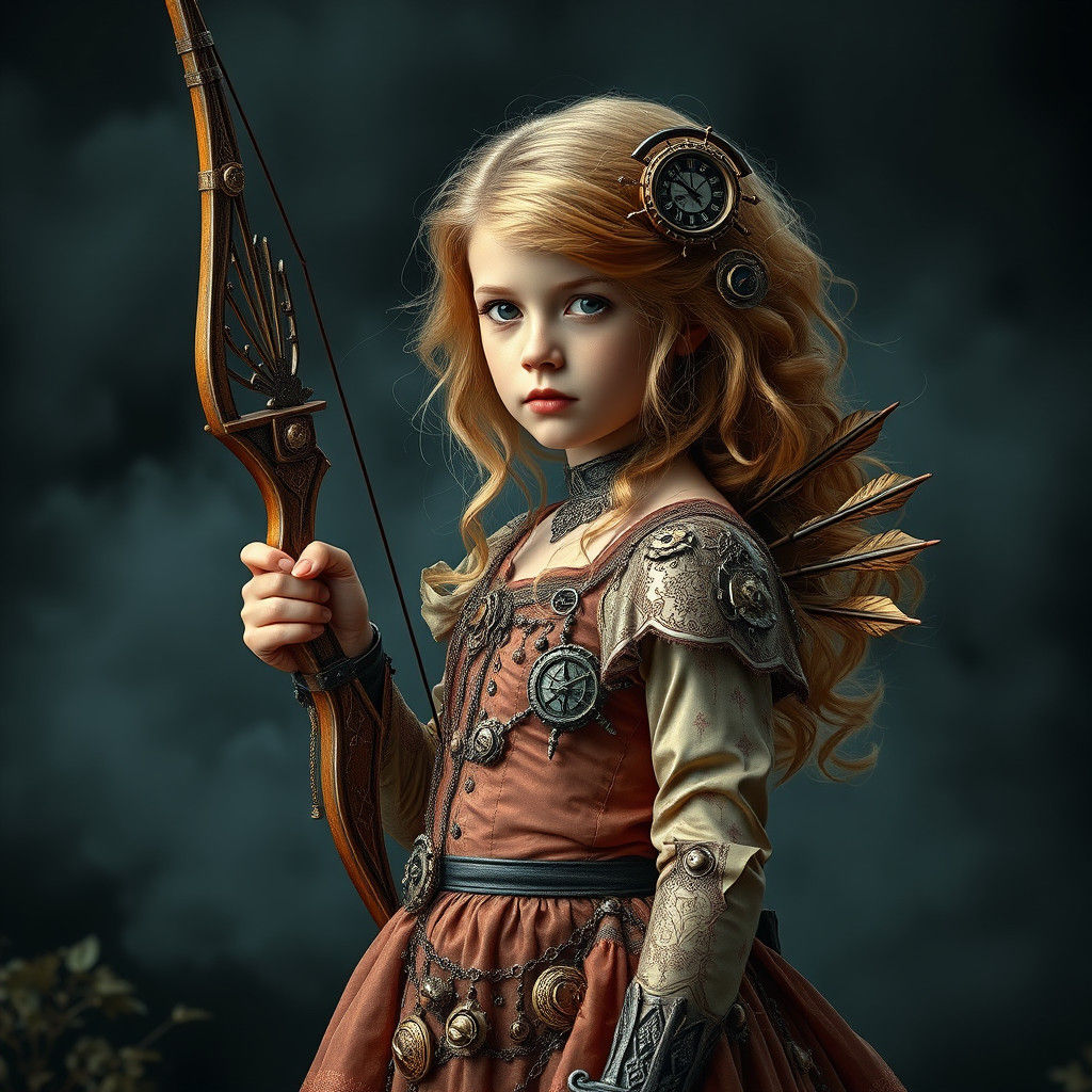 Steampunk Archer in Cinematic Lighting