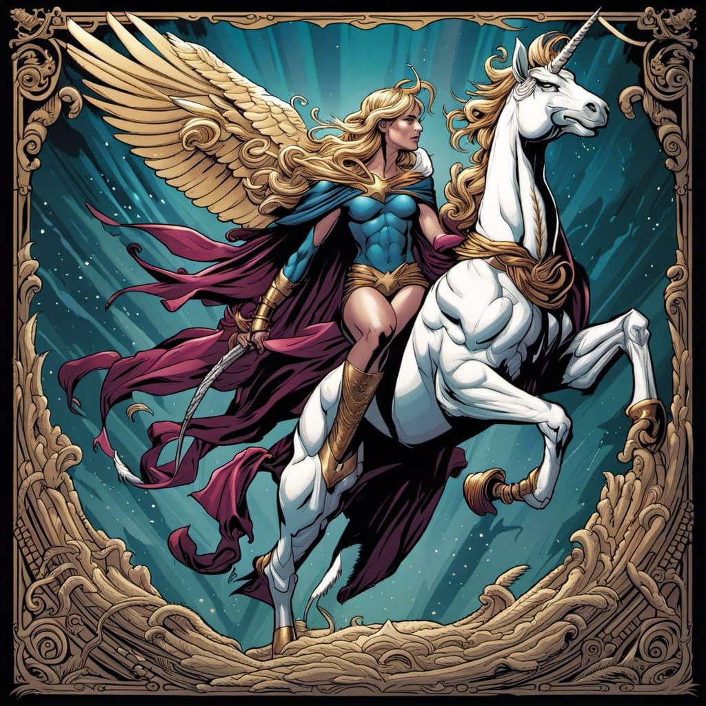 Unicorn Woman and Eagle Man: Mythological Superheroes