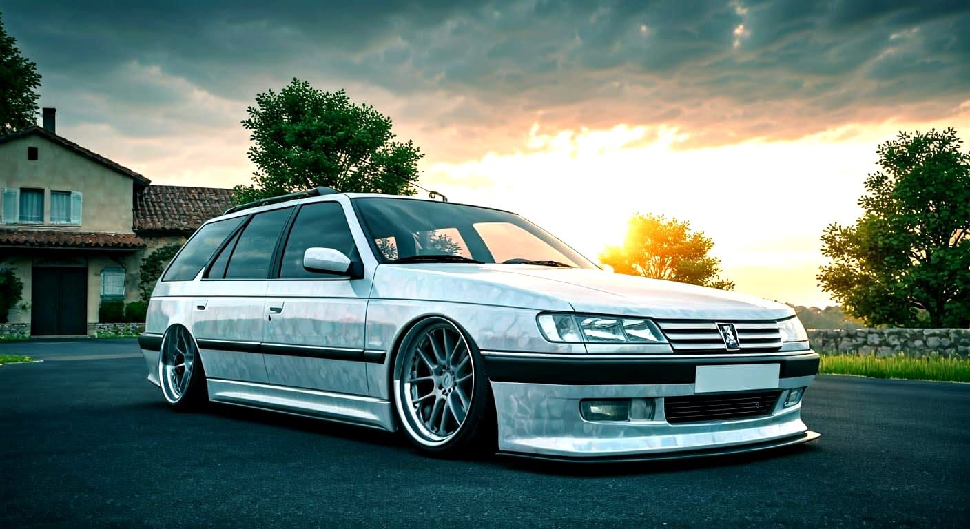 Custom Peugeot 605 Break in Anime Style