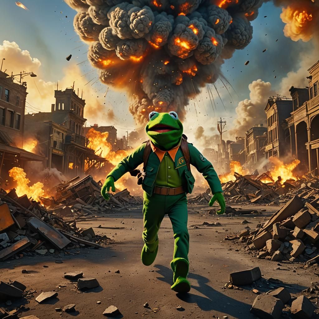 Kermit the Frog Walks Away From Explosion