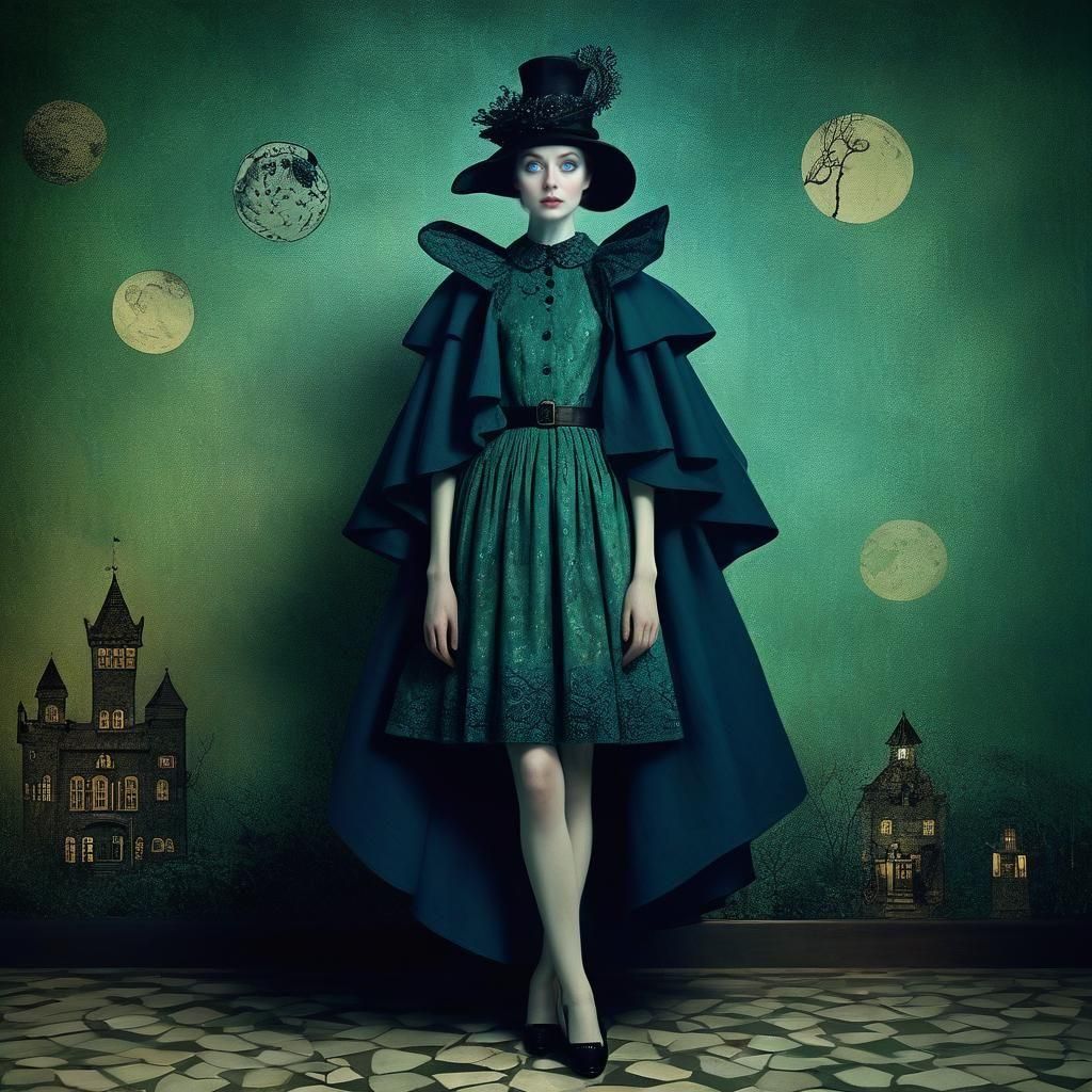 Enigmatic Shadow Portrait in Fairytale Style