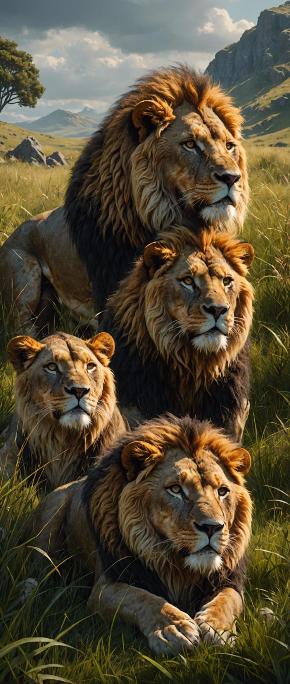 Lions in the weeds