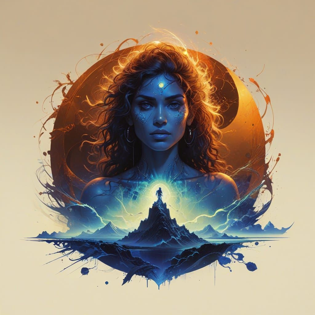 Enchanting beauty in a surreal embrace