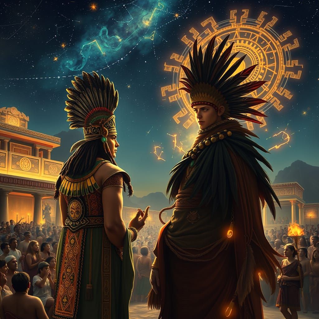 Maya King Addresses Crowd During Celestial Event