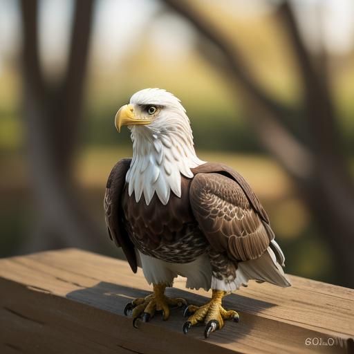 Realistic Clay Eagle Chick Close-Up Photography