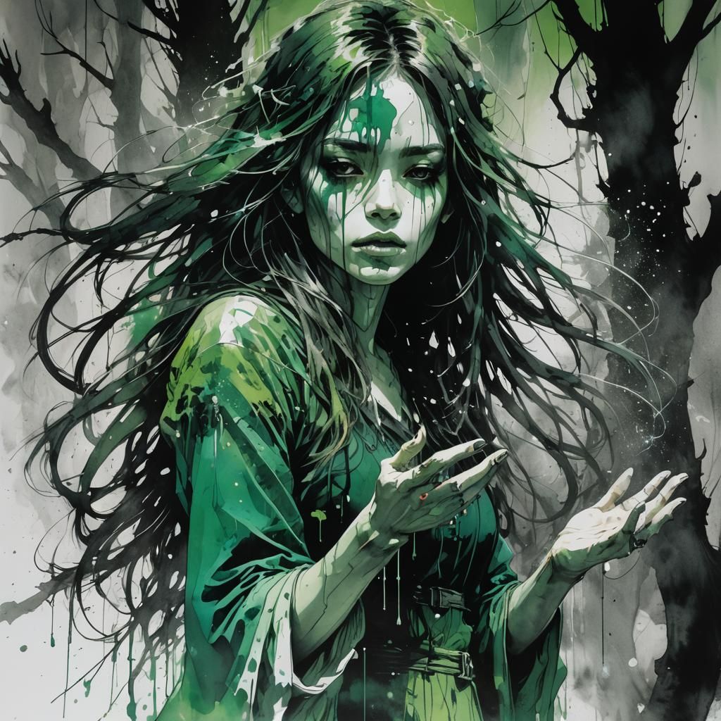 Retrofuturistic Witch with Cosmic Energy