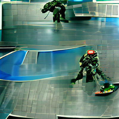 Master Chief Grinding Rail: Skateboarding Art