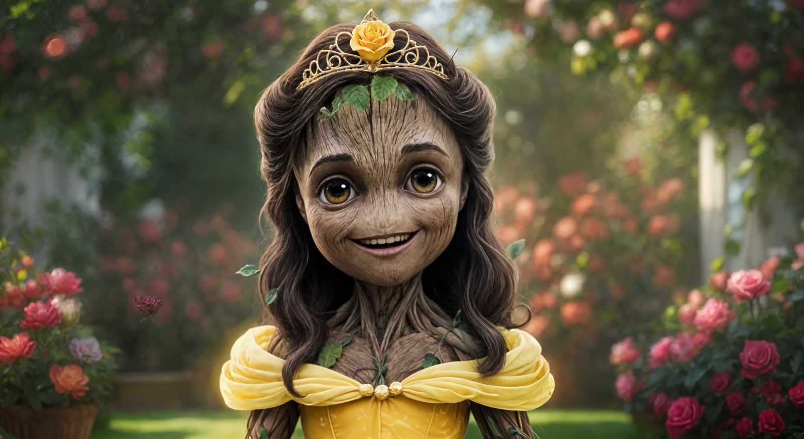 Groot in Enchanting Princess Belle Attire