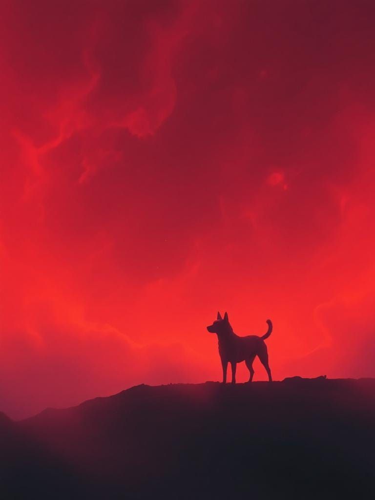 Dog in Sun: Atmospheric Digital Art